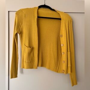 Mustard Yellow Women's Cardigan Sweater
